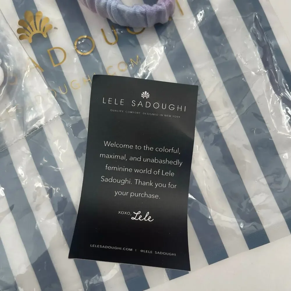 LELE SADOUGHI Headband and Face Mask Set Ombre Watercolor NWT Designer Luxury